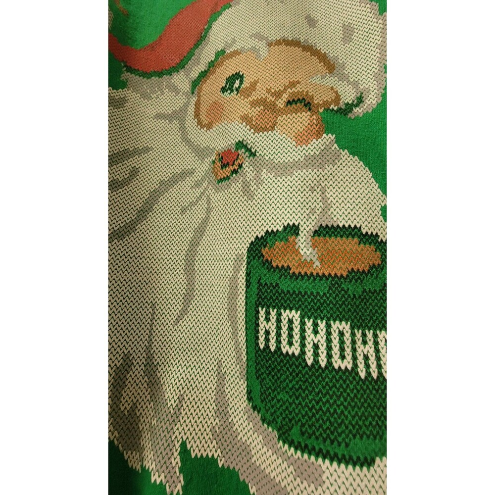 Ugly Christmas Sweater Green Sweatshirt Unisex Cheers Ho Ho Ho Work Party XL - Picture 4 of 4